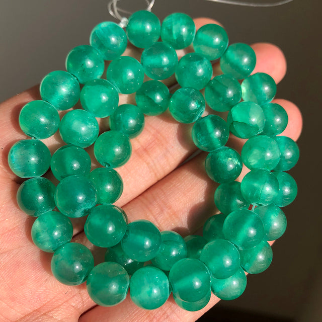 Natural Dark Green Jades Round Loose Stone Beads