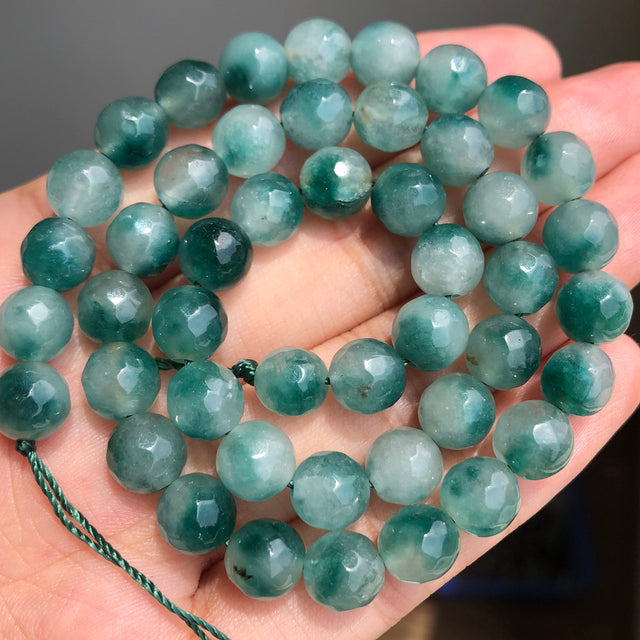 Natural Faceted Light Blue Jades Chalcedony Stone