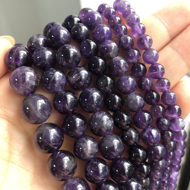 Natural Stone Dark Blue Chalcedony Jades Beads