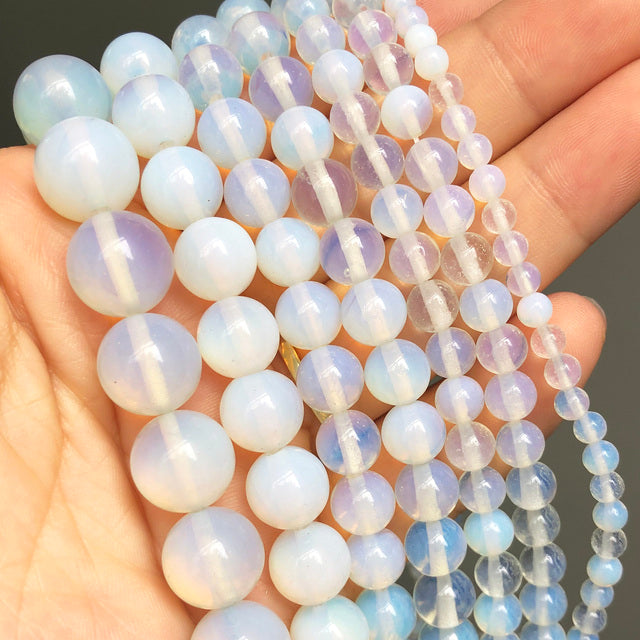 Natural Stone Dark Blue Chalcedony Jades Beads