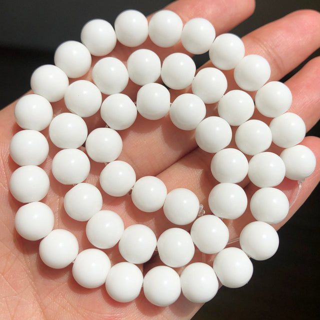 Natural Stone Dark Blue Chalcedony Jades Beads