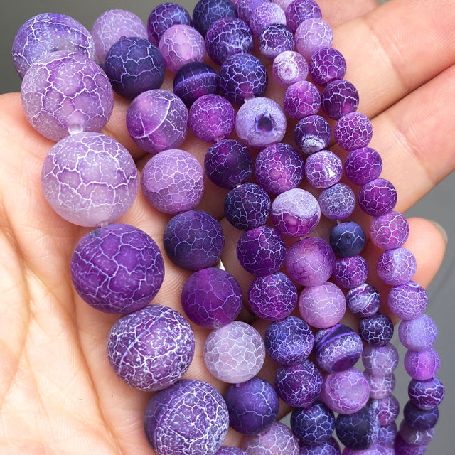 Natural Stone Dark Blue Chalcedony Jades Beads