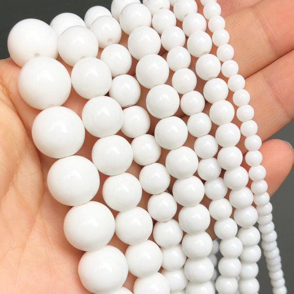 Natural Stone Dark Blue Chalcedony Jades Beads