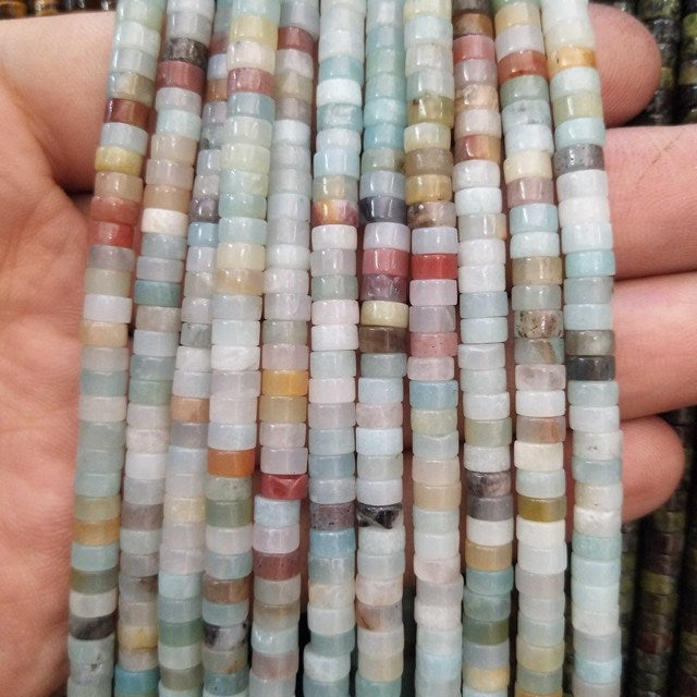 Natural Stone Spacer Rondelle Beads Charm DIY Bracelet