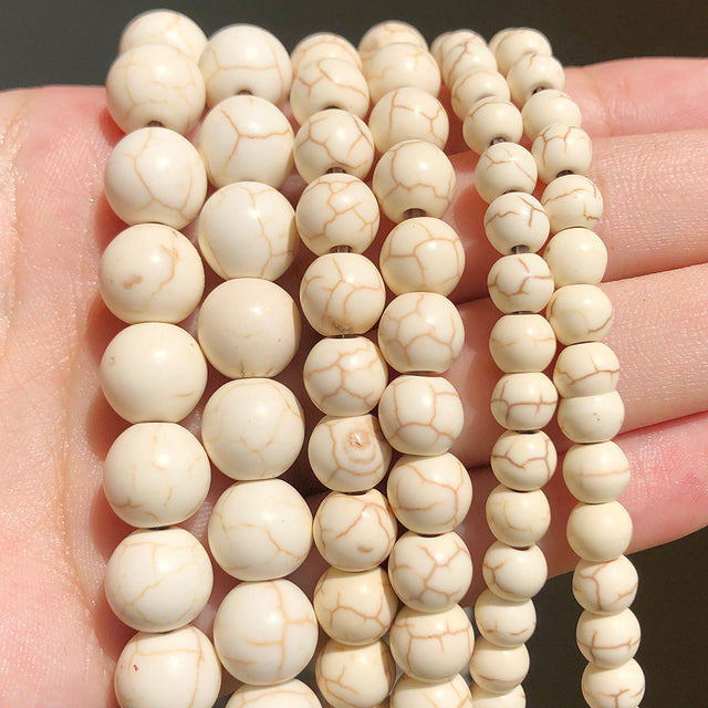 Natural White Stone Beads Howlite Crystal Pearl