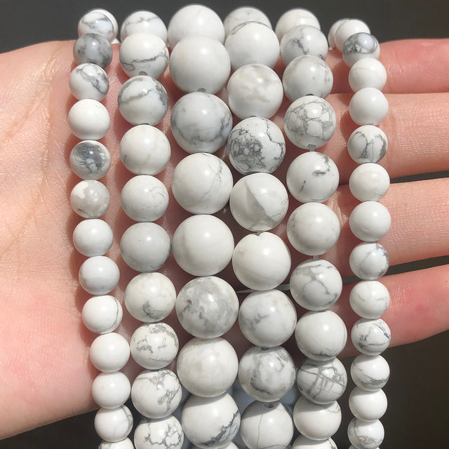Natural White Stone Beads Howlite Crystal Pearl