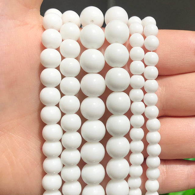 Natural White Stone Beads Howlite Crystal Pearl