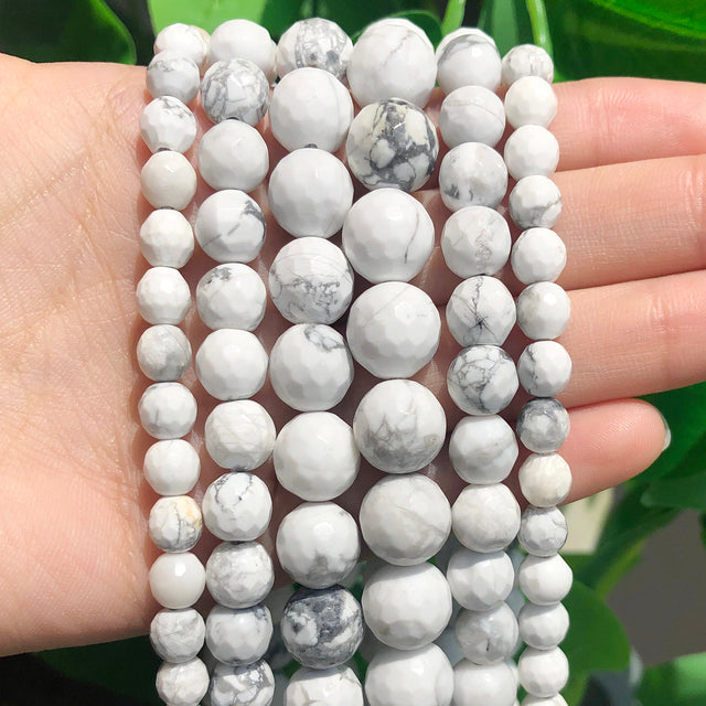 Natural White Stone Beads Howlite Crystal Pearl