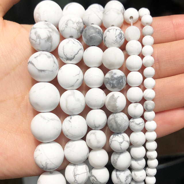 Natural White Stone Beads Howlite Crystal Pearl