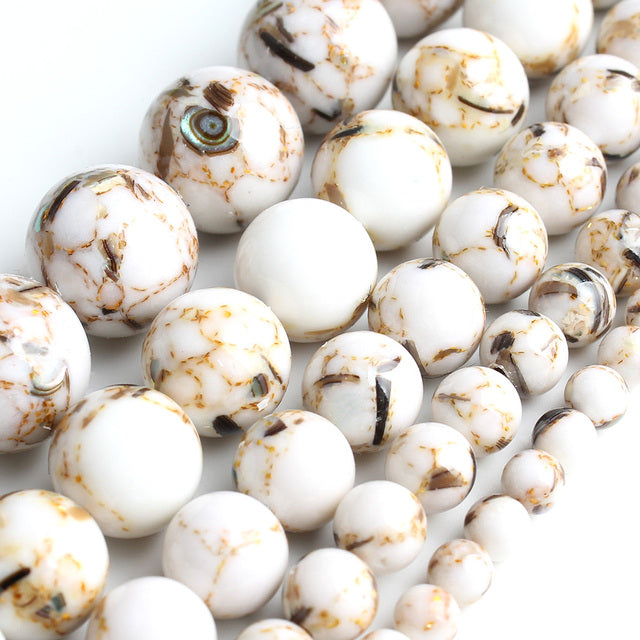 Natural White Stone Beads Howlite Crystal Pearl