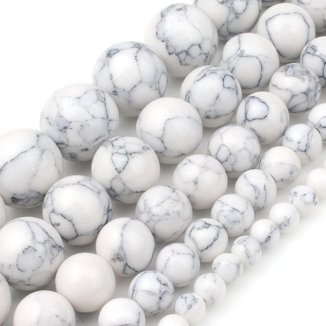 Natural White Stone Beads Howlite Crystal Pearl