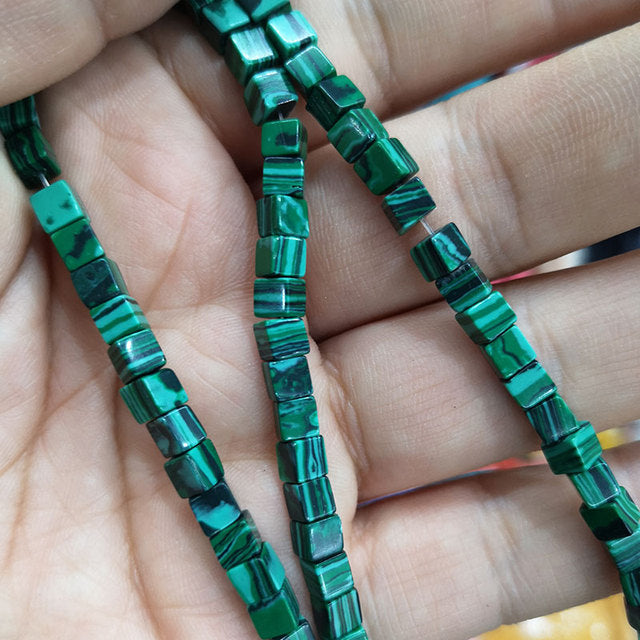 Natural Square Stone Beads Epidote For Jewelry