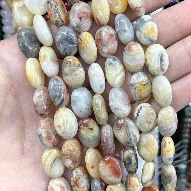 Natural Stone Oval Shape Agates Beads