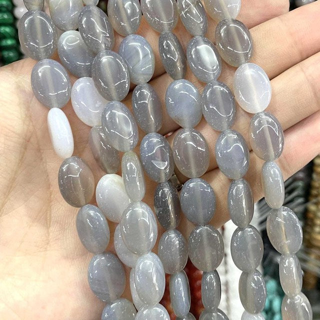 Natural Stone Oval Shape Agates Beads