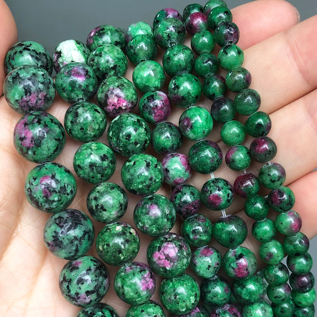Natural Jades Stone Beads Round Green