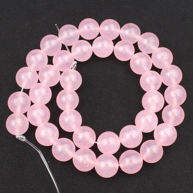 Wholesale Natural Stone Pink Round Beads