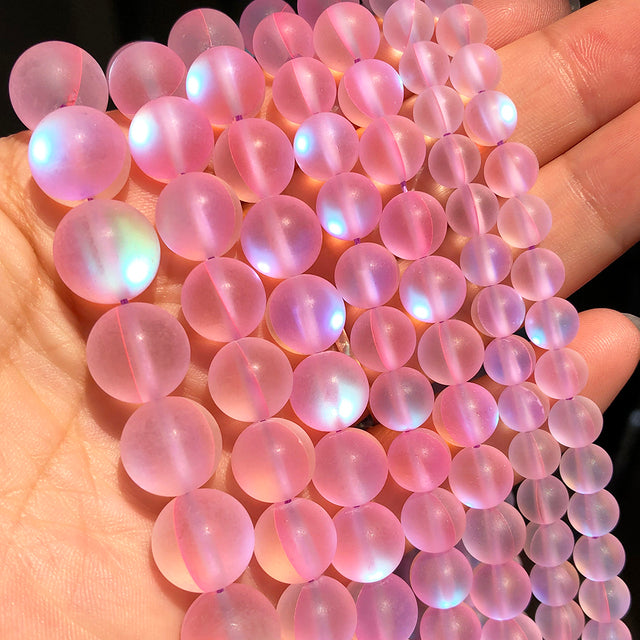 Wholesale Natural Stone Pink Round Beads
