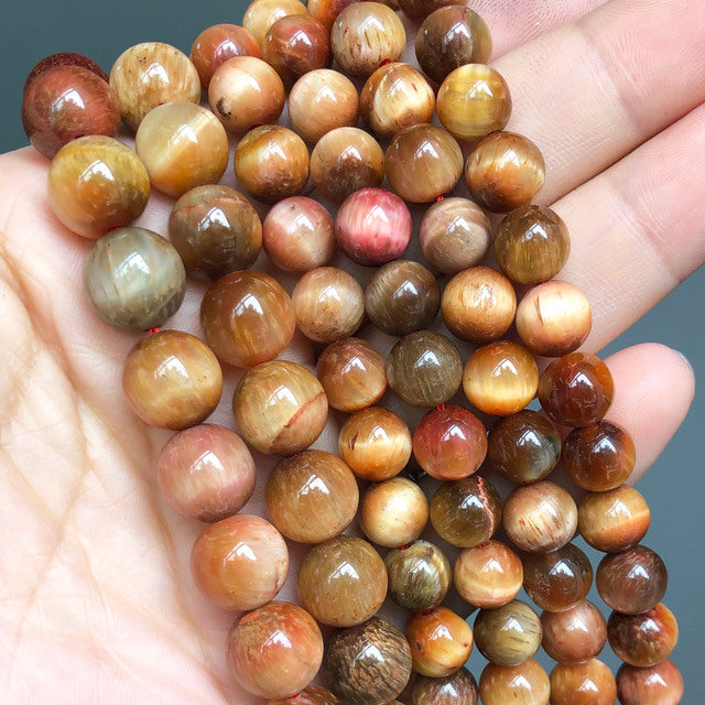 Wholesale Natural Stone Pink Round Beads