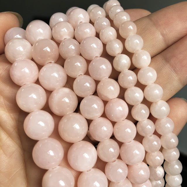Wholesale Natural Stone Pink Round Beads