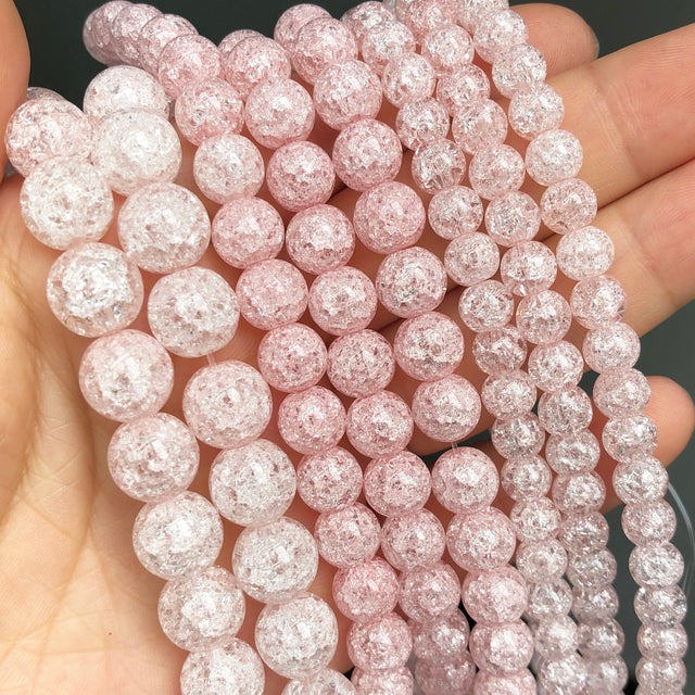 Wholesale Natural Stone Pink Round Beads