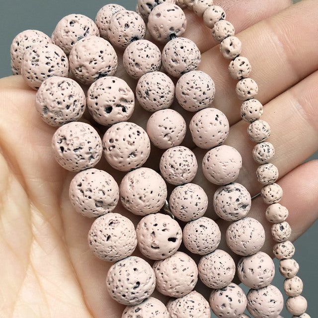 Wholesale Natural Stone Pink Round Beads