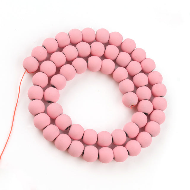Wholesale Natural Stone Pink Round Beads