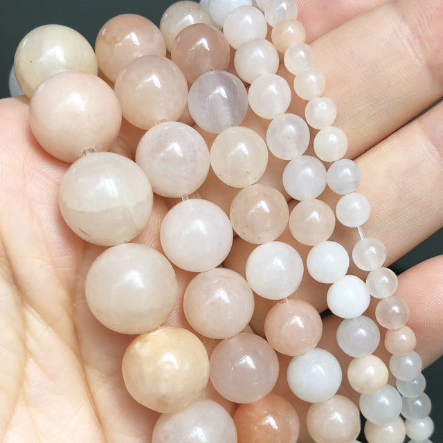 Wholesale Natural Stone Pink Round Beads
