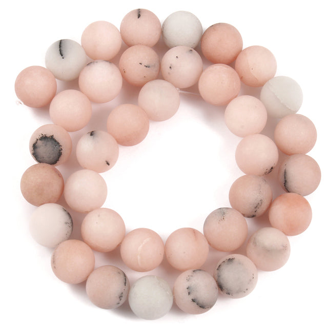 Wholesale Natural Stone Pink Round Beads