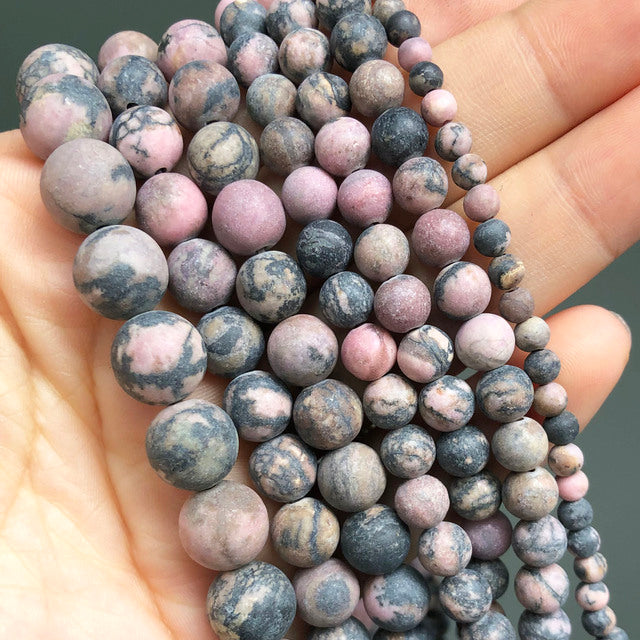 Natural Matte Frosted Jades Quartz Stone Round