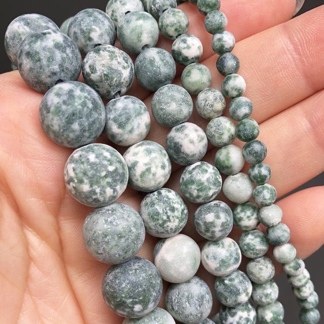 Natural Matte Frosted Jades Quartz Stone Round