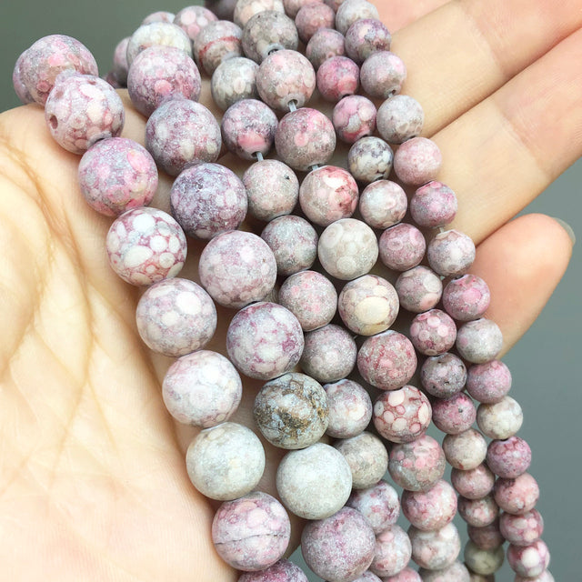Natural Matte Frosted Jades Quartz Stone Round
