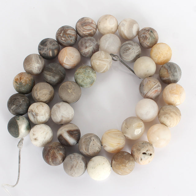 Natural Matte Frosted Jades Quartz Stone Round