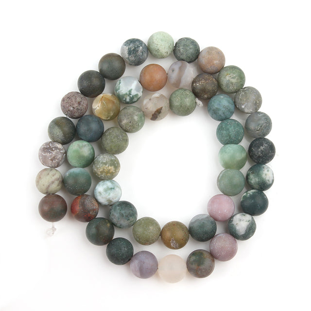 Natural Matte Frosted Jades Quartz Stone Round