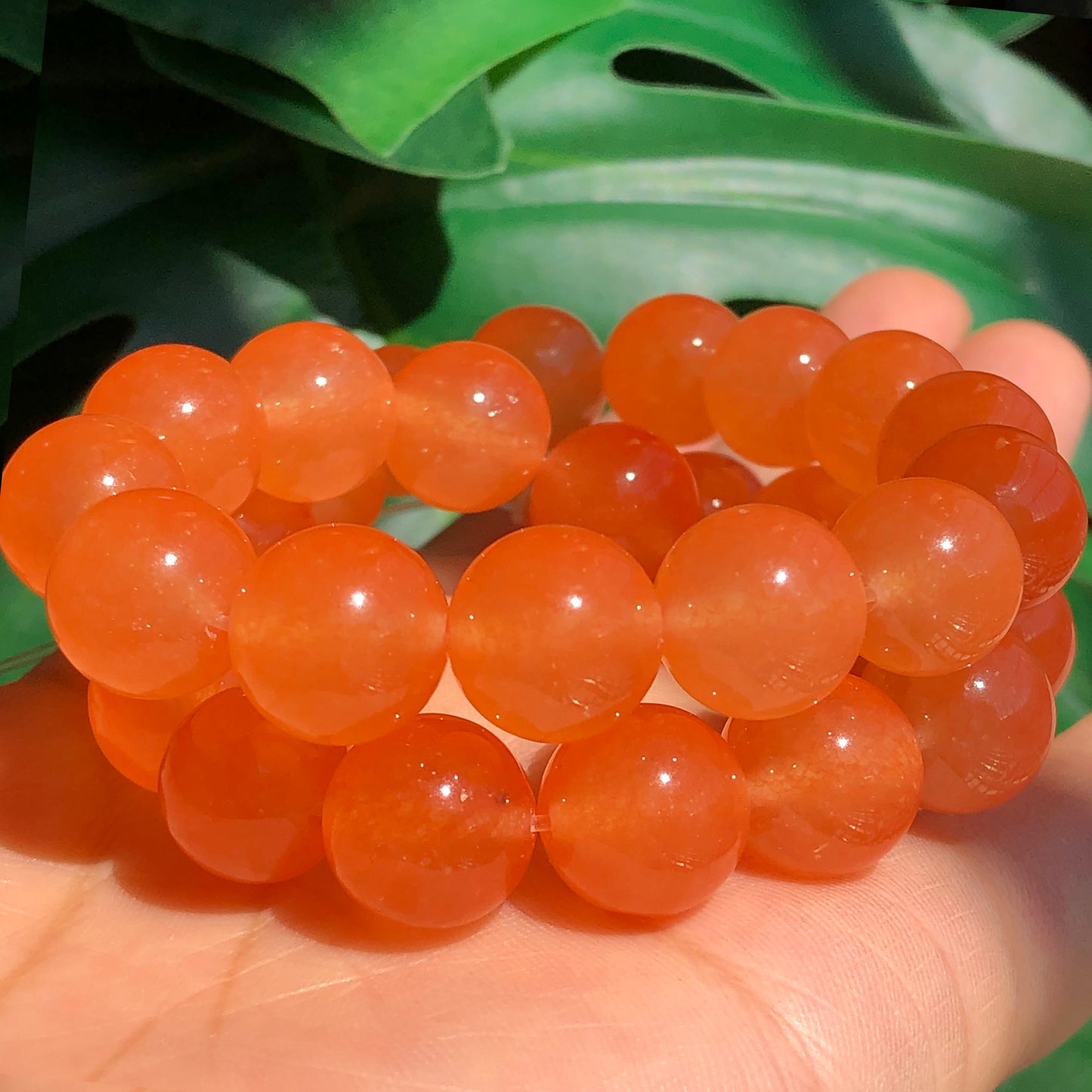 Natural Stone Orange Chalcedony Jades Beads