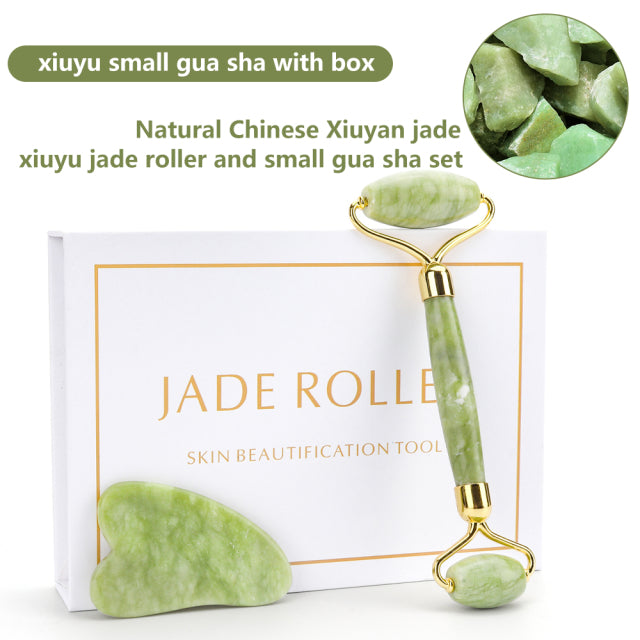 Natural Rose Facial Body Massager Roller Jade