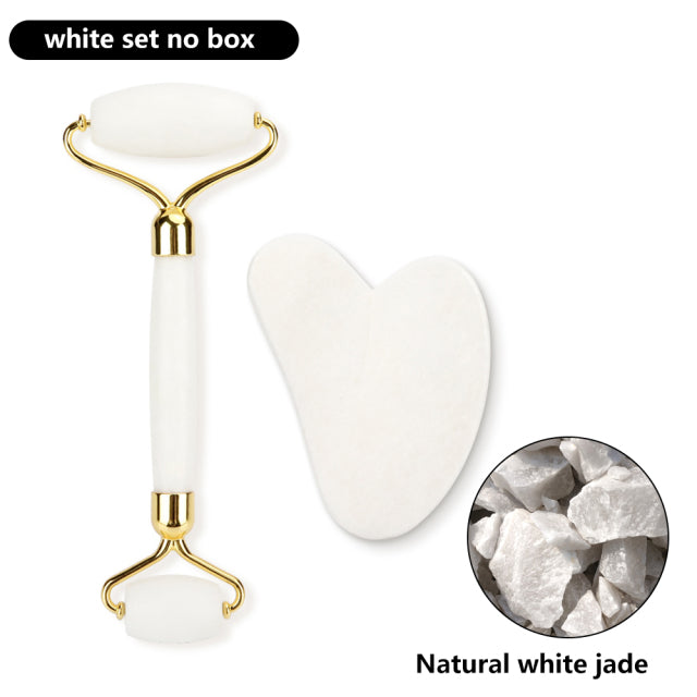 Natural Rose Facial Body Massager Roller Jade