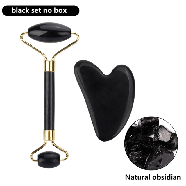 Natural Rose Facial Body Massager Roller Jade