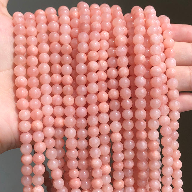 Natural Orange Jades Chalcedony Stone Beads