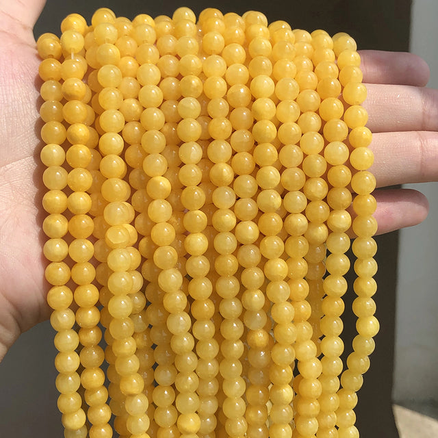 Natural Orange Jades Chalcedony Stone Beads