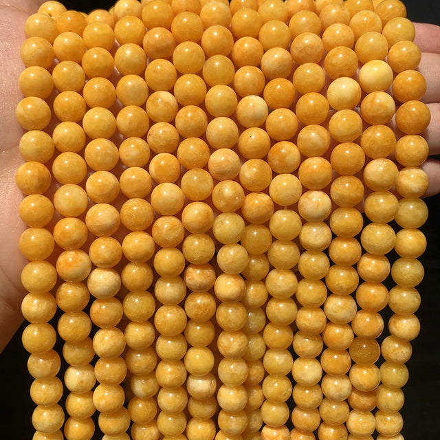 Natural Orange Jades Chalcedony Stone Beads