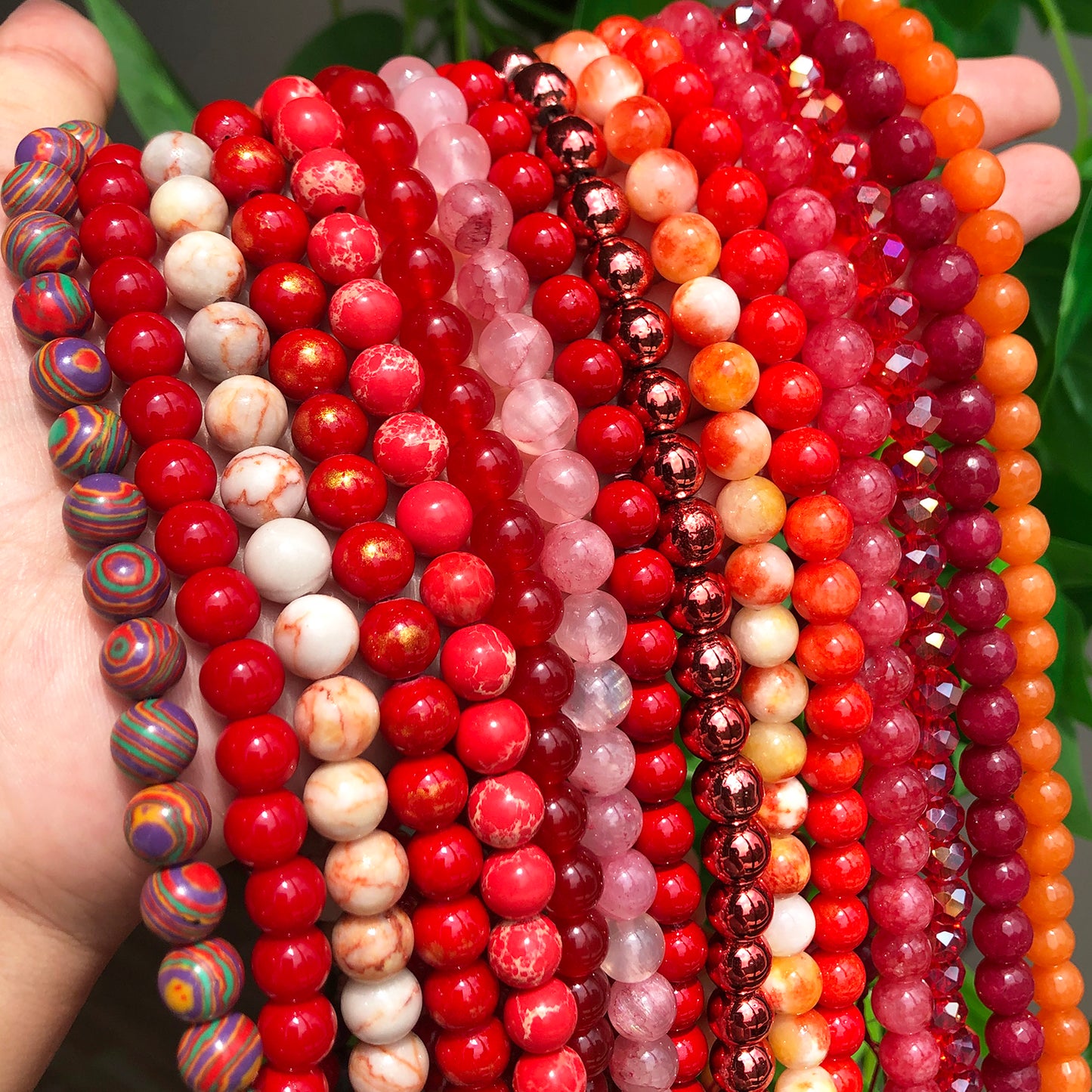 Red Coral Jades Agates Crystal Natural Stone Beads