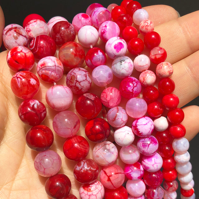 Red Coral Jades Agates Crystal Natural Stone Beads