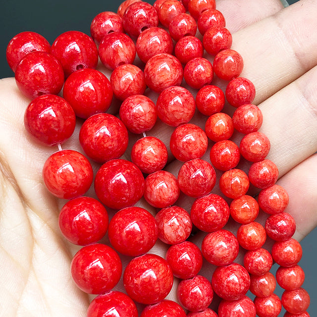 Red Coral Jades Agates Crystal Natural Stone Beads