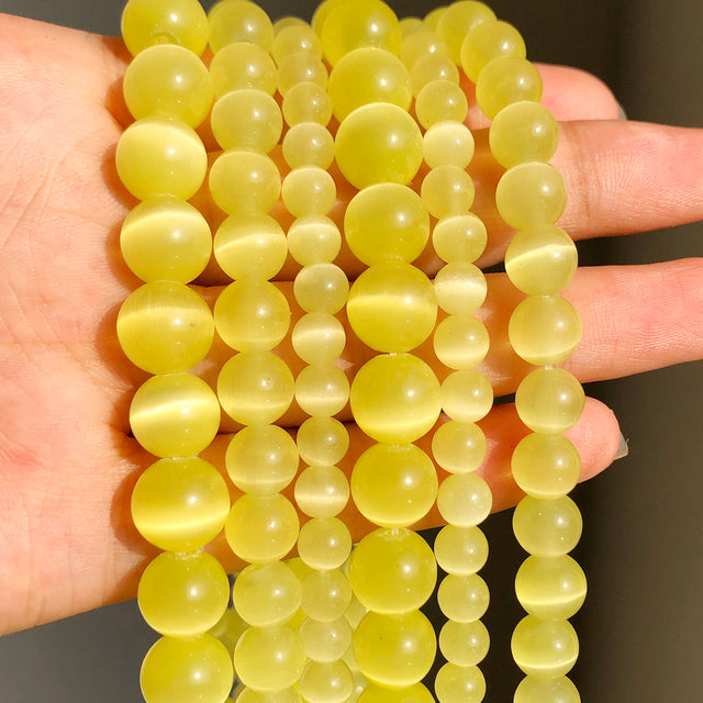 Natural Stone Beads Yellow Jades DIY Handmade Bracelet