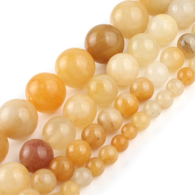 Natural Stone Beads Yellow Jades DIY Handmade Bracelet
