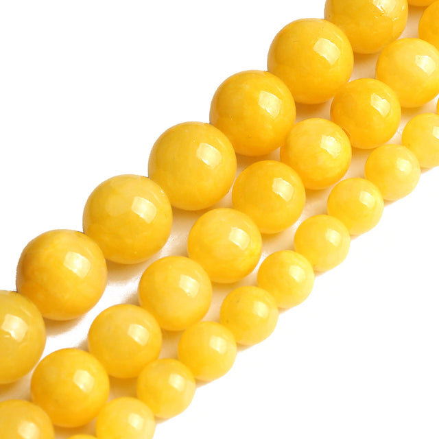 Natural Stone Beads Yellow Jades DIY Handmade Bracelet