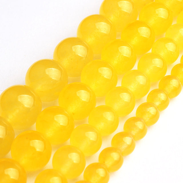 Natural Stone Beads Yellow Jades DIY Handmade Bracelet