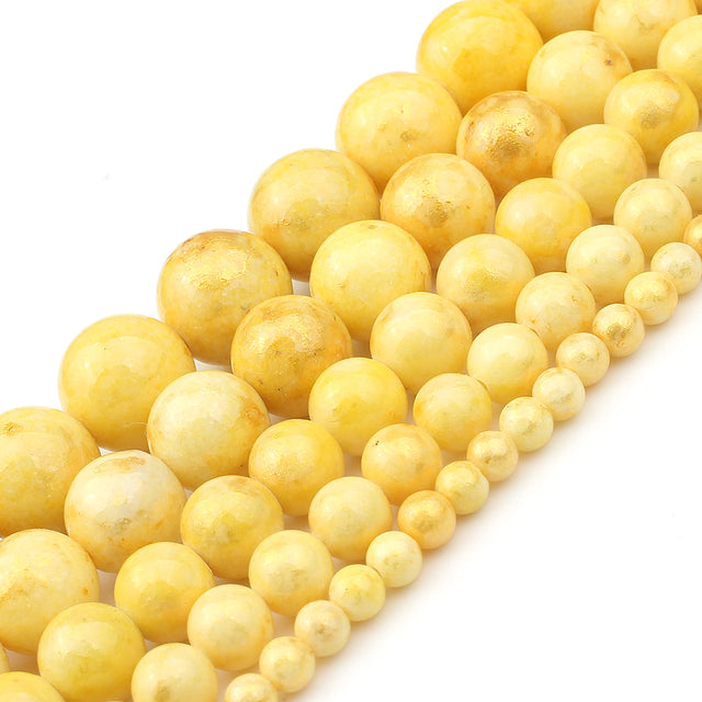 Natural Stone Beads Yellow Jades DIY Handmade Bracelet