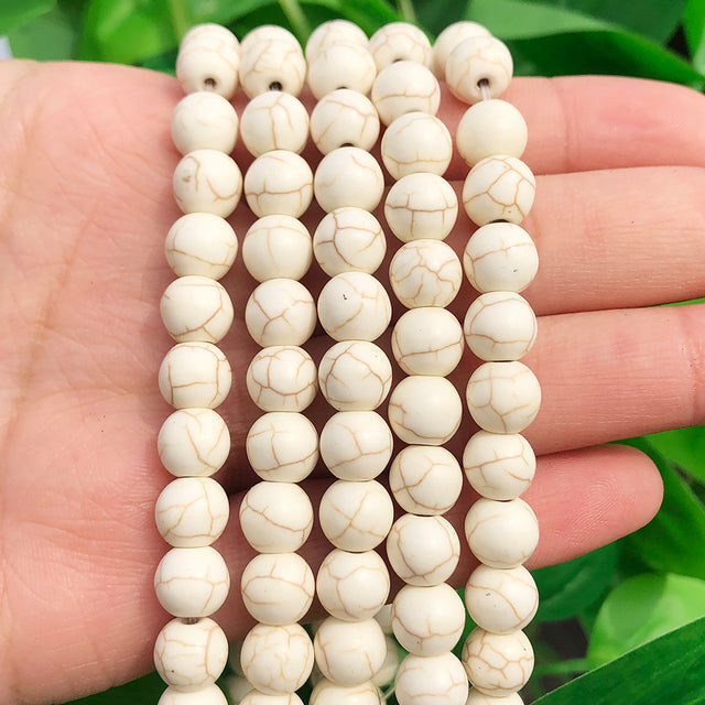 Natural White Crystal Pearls Jades Opal Stone Round