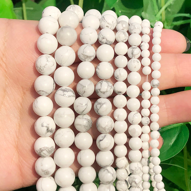 Natural White Crystal Pearls Jades Opal Stone Round